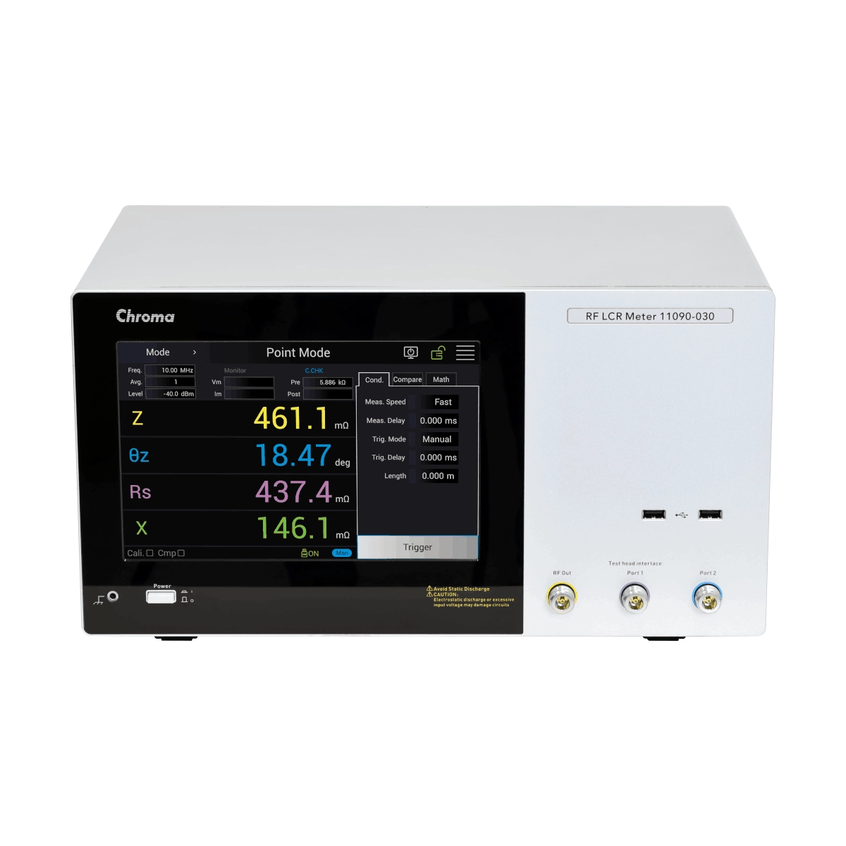 RF LCR Meter by Chroma on a white background Model 11090-030