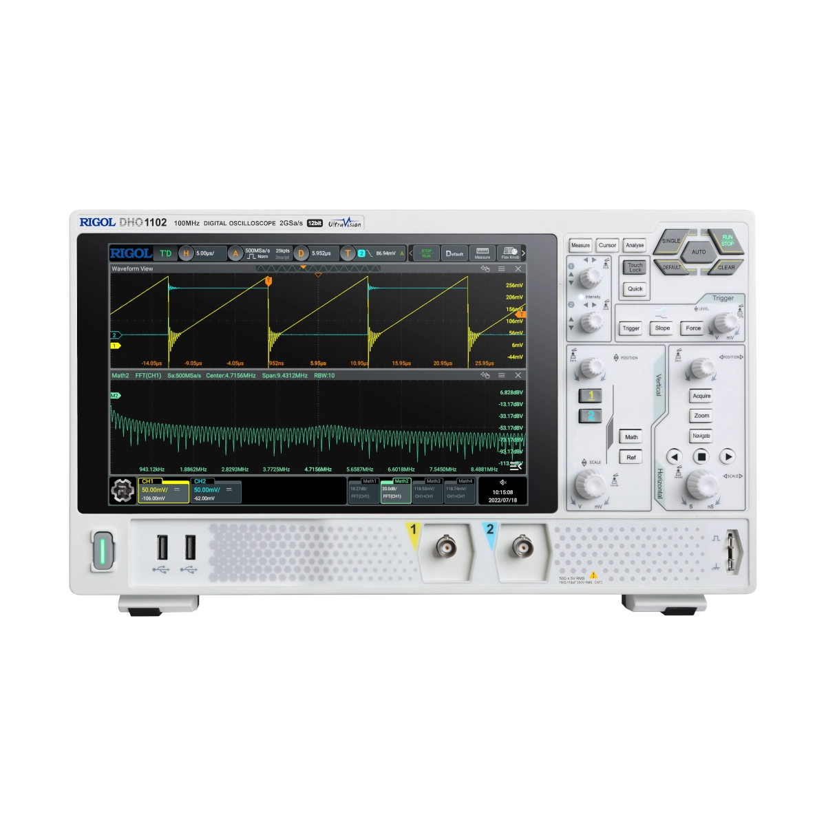 Rigol oscilloscope on a white background