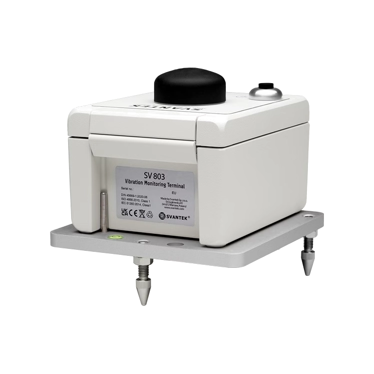 Svantek SV 803 vibration monitoring terminal on a white background