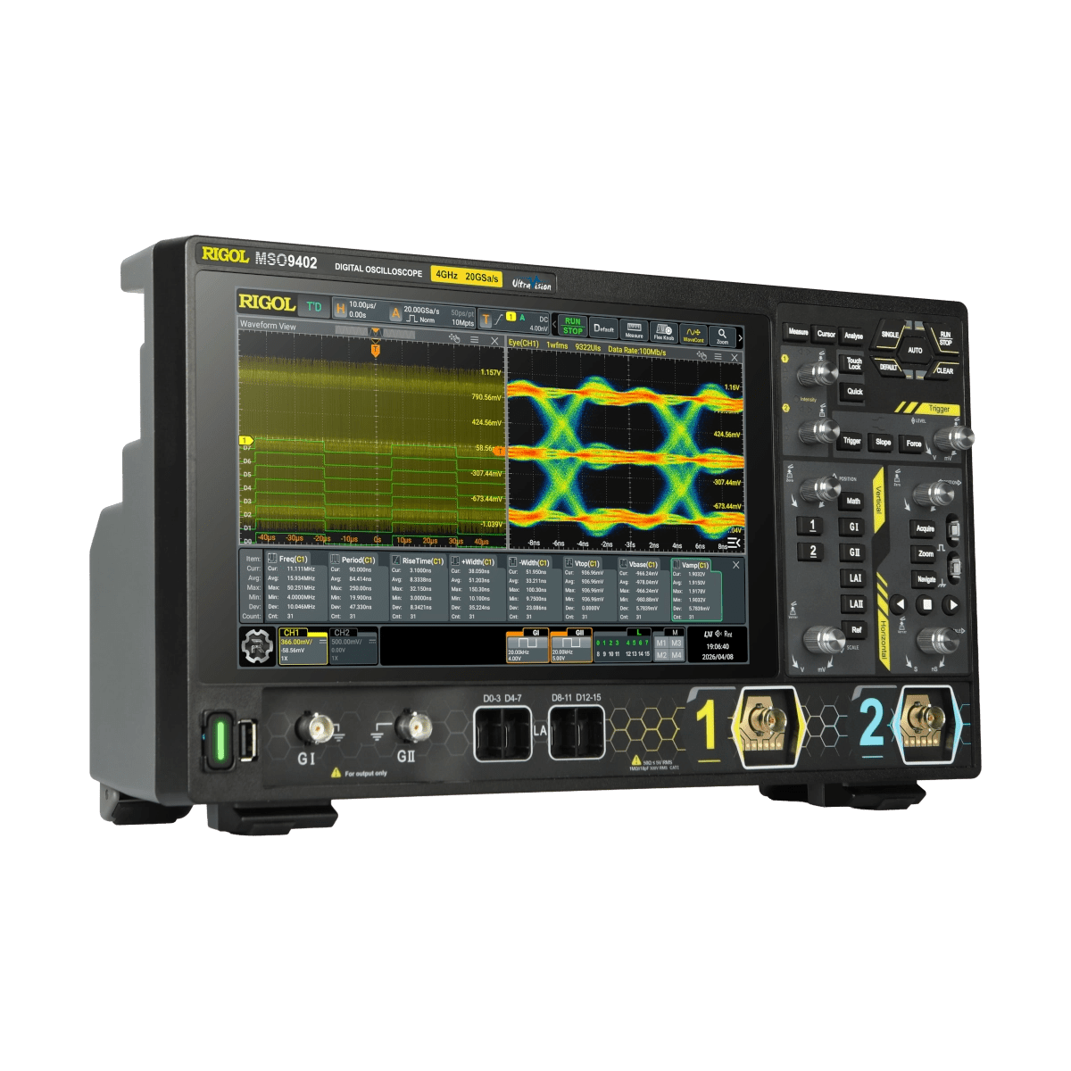 RIGOL MSO9402 4 GHz Oscilloscope Right