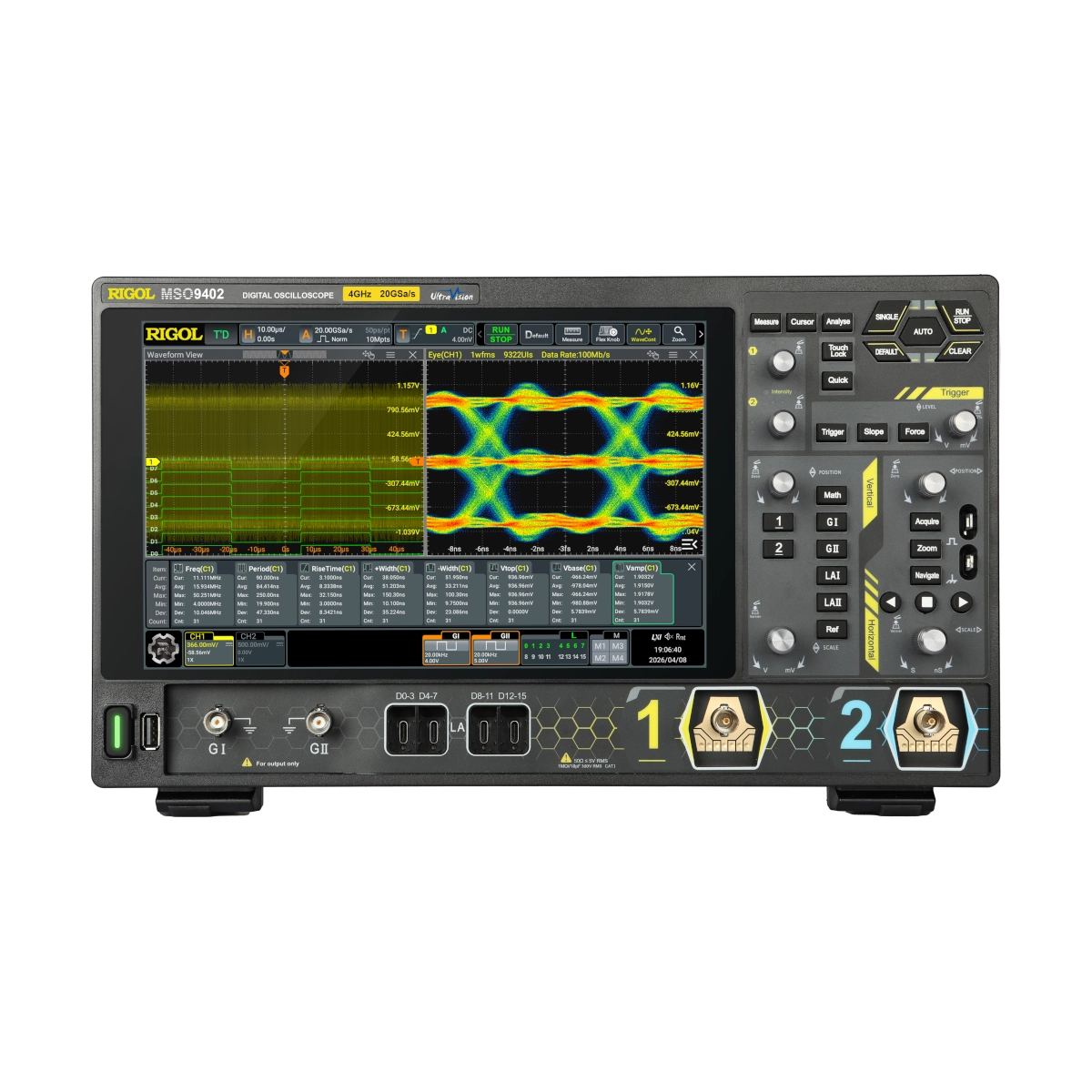 RIGOL MSO9402 4 GHz Oscilloscope Front