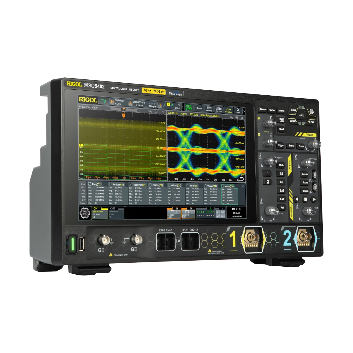 RIGOL MSO9402 4 GHz Oscilloscope Right