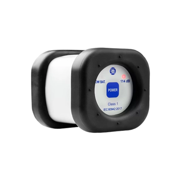 Svantek SV 33B Class 1 Sound Calibrator with a label on a white background