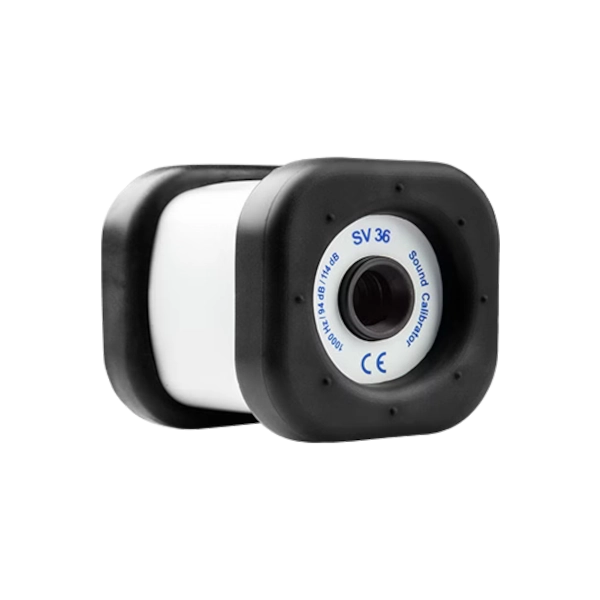 Sound Calibrator with 'SV 36' branding on a white background