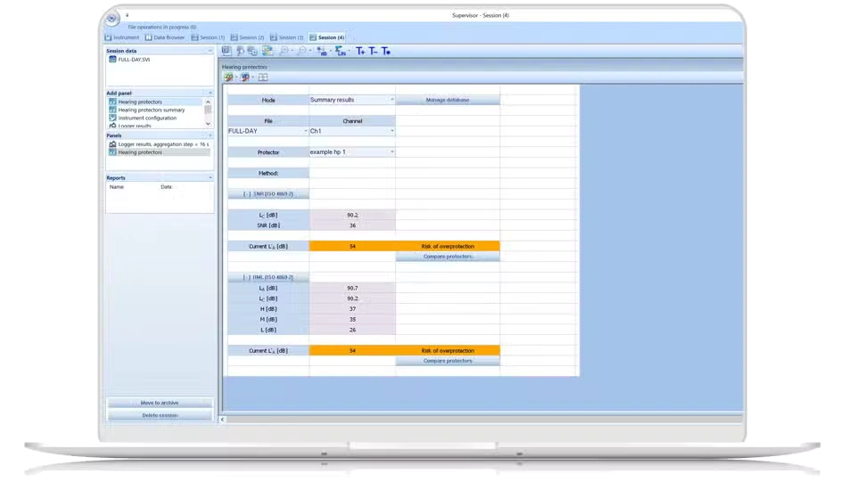 Computer screen displaying Svantek Supervisor PC Software for Health and Safety with a white background