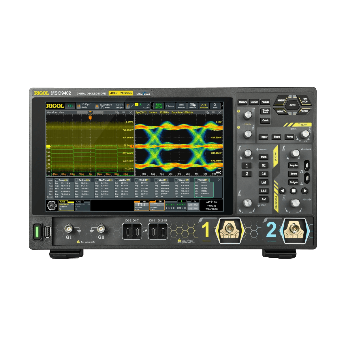 RIGOL MSO9402 4 GHz Oscilloscope Front
