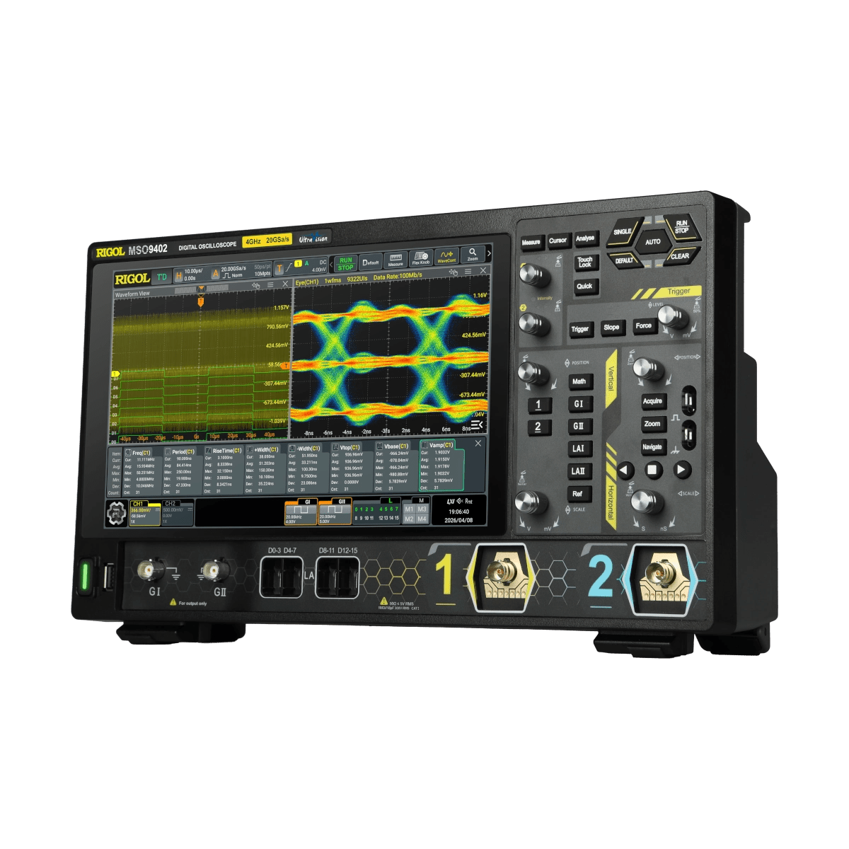 RIGOL MSO9402 4 GHz Oscilloscope Left